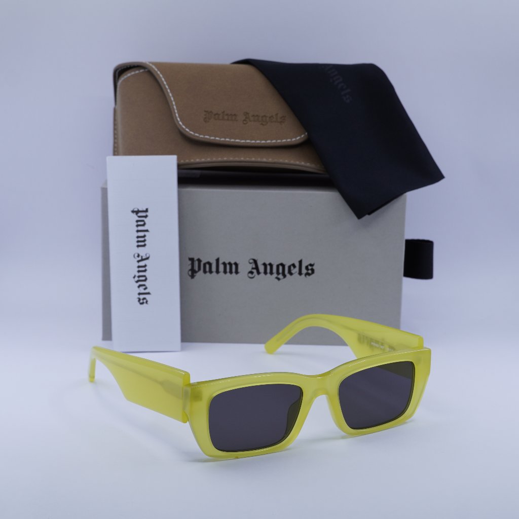 Palm Angels Peri002 Palm 1807 Rectangle Sunglasses - Yellow/Dark Grey